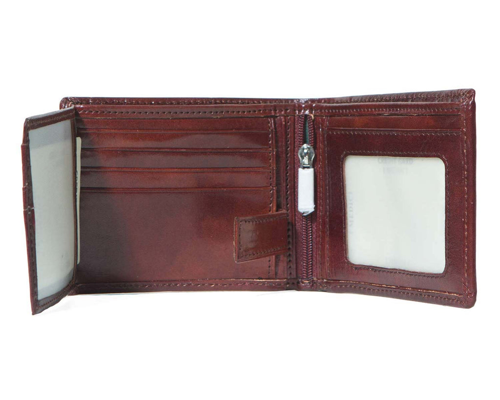Inside of I Medici Bifold Wallet for Men, Card Case with ID Window