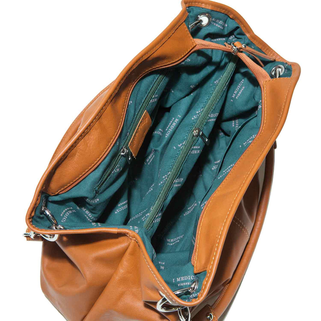 I Medici DOLCE Soft Leather Shopper Handbag, Tote Bag in Honey