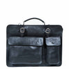 I Medici Florentine Italian Leather Briefcase, Business Bag in Black