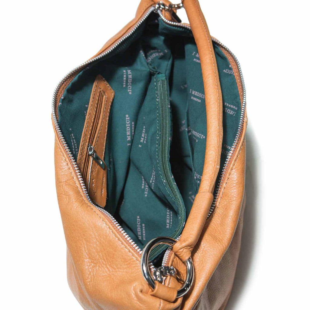 I Medici Bruna Italian Handbag, Shoulder Tote for Women in Brown