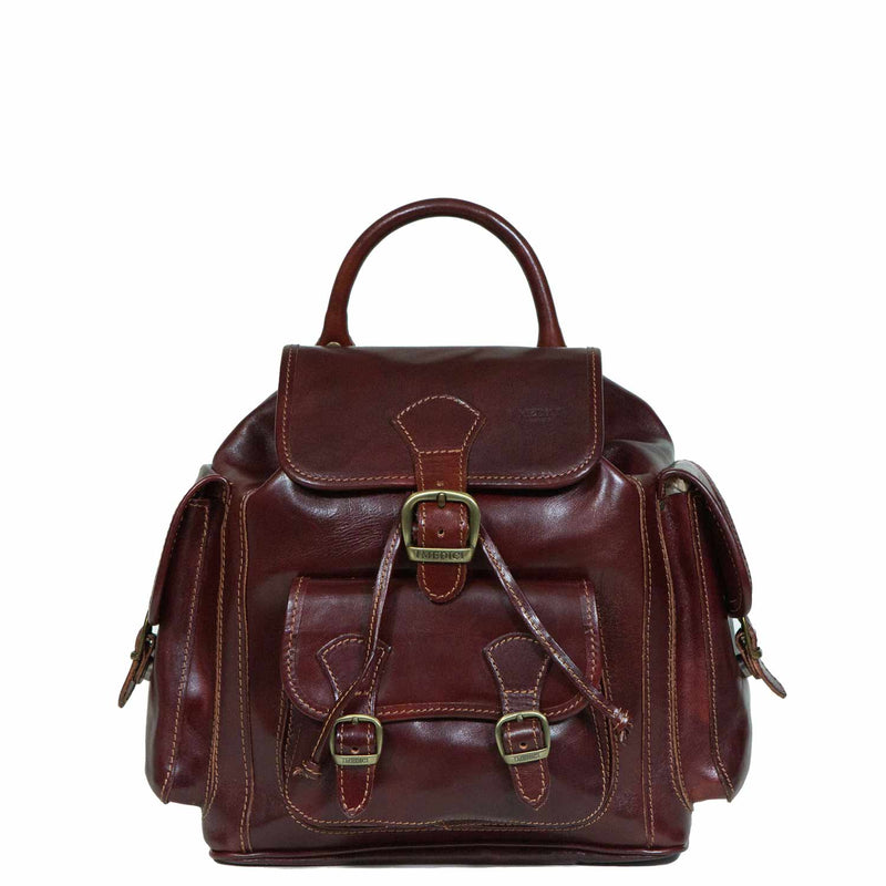 Rugged Elegance Italian Leather Backpack | IM6830