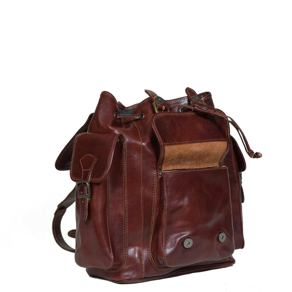 I Medici Stefano Three Backpack in Brown