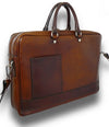 Pratesi Bruce Range Cortona Double Compartment Leather Briefcase in Brown