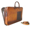 Side of Pratesi Bruce Range Cortona Double Compartment Leather Briefcase