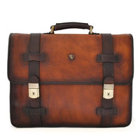 Pratesi Bruce Range Vallombrosa Double compartment Leather Briefcase in Brown
