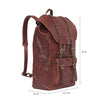 Sizes of I Medici Trapani Large Backpack in Chocolate