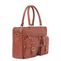 I Medici Lucca Laptop Briefcase in Brown