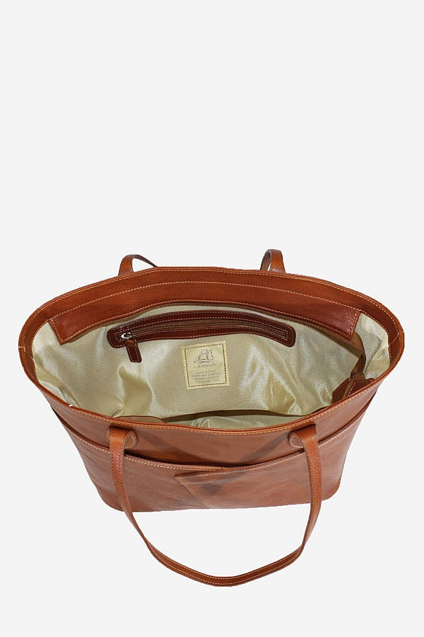 Inside of Terrida Marco Polo Bramante Leather Tote Bag