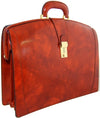 Pratesi Radica Range Brunelleschi Small Lawyer's Briefcase, Leather Attorney Bag in Brown