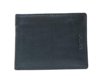 I Medici Bifold Mens Wallet with Coin Pocket, ID Window in Black