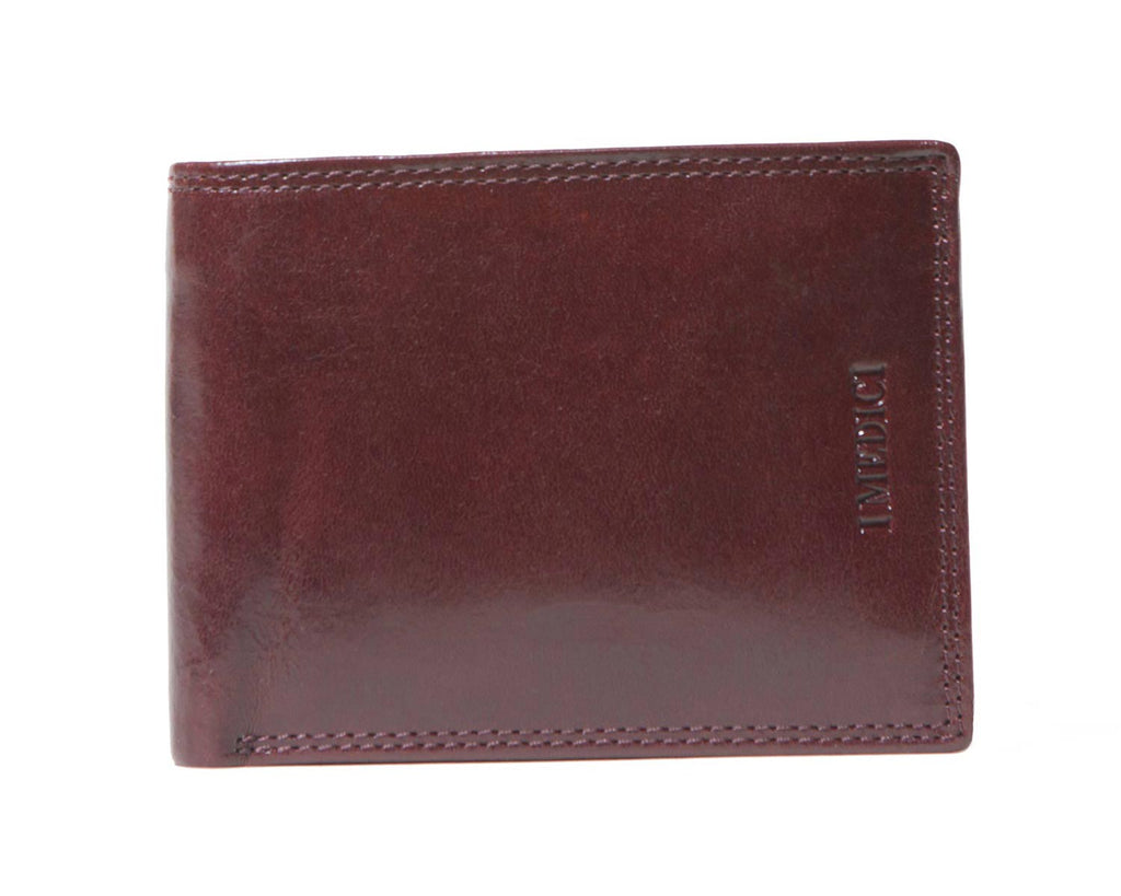 Men's Vertical Wallet With Coin Compartment In Grained Calfskin