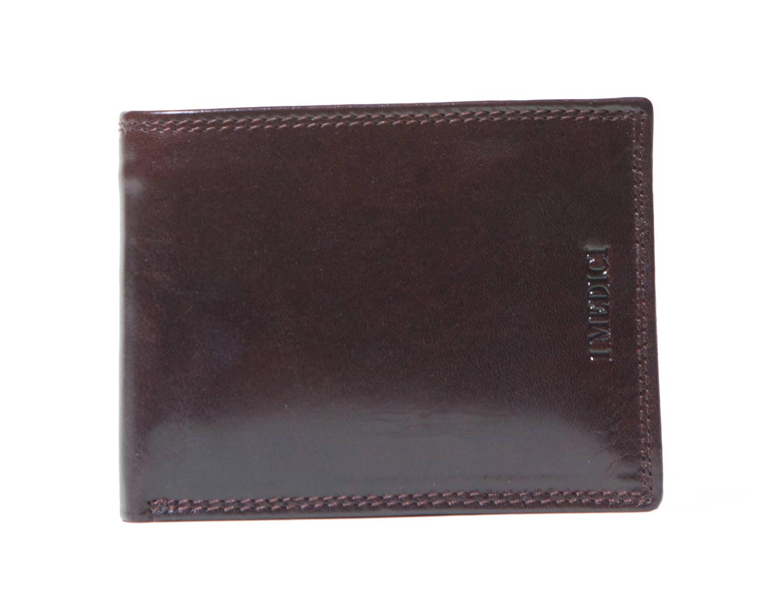 Bi-fold Wallet with Coin Compartment in grained calfskin