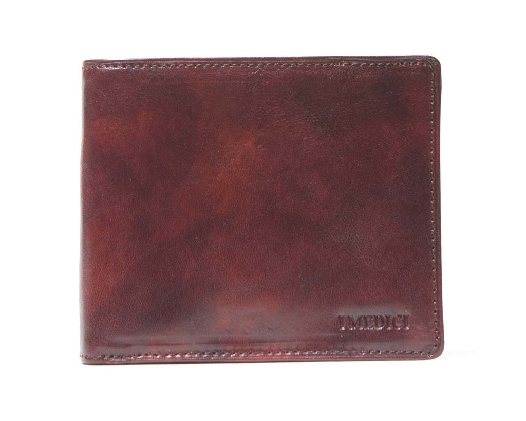 I Medici Bifold Mens Wallet with ID Window in Brown