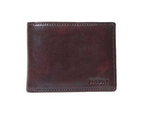 I Medici Bifold Wallet for Men, Card Case with ID Window in Chocolate