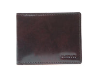 I Medici Bifold Mens Wallet with ID Window and Credit Card Flap in Chocolate