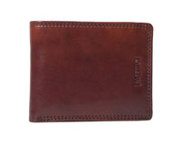 I Medici Bifold Mens Wallet With Card Pockets and ID Window in Brown
