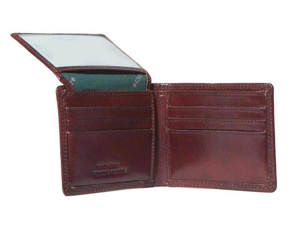 Inside of I Medici Bifold Mens Wallet With Card Pockets and ID Window