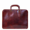 I Medici Palermo Single Gusset Slim Briefcase, Document Case in Brown