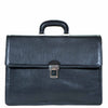 I Medici Lorenzo Italian Triple Compartment Briefcase, Business Bag in Black