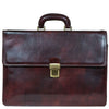 I Medici Lorenzo Italian Triple Compartment Briefcase, Business Bag in Chocolate