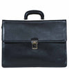 I Medici Lorenzo Italian Double Compartment Business Bag, Briefcase in Black