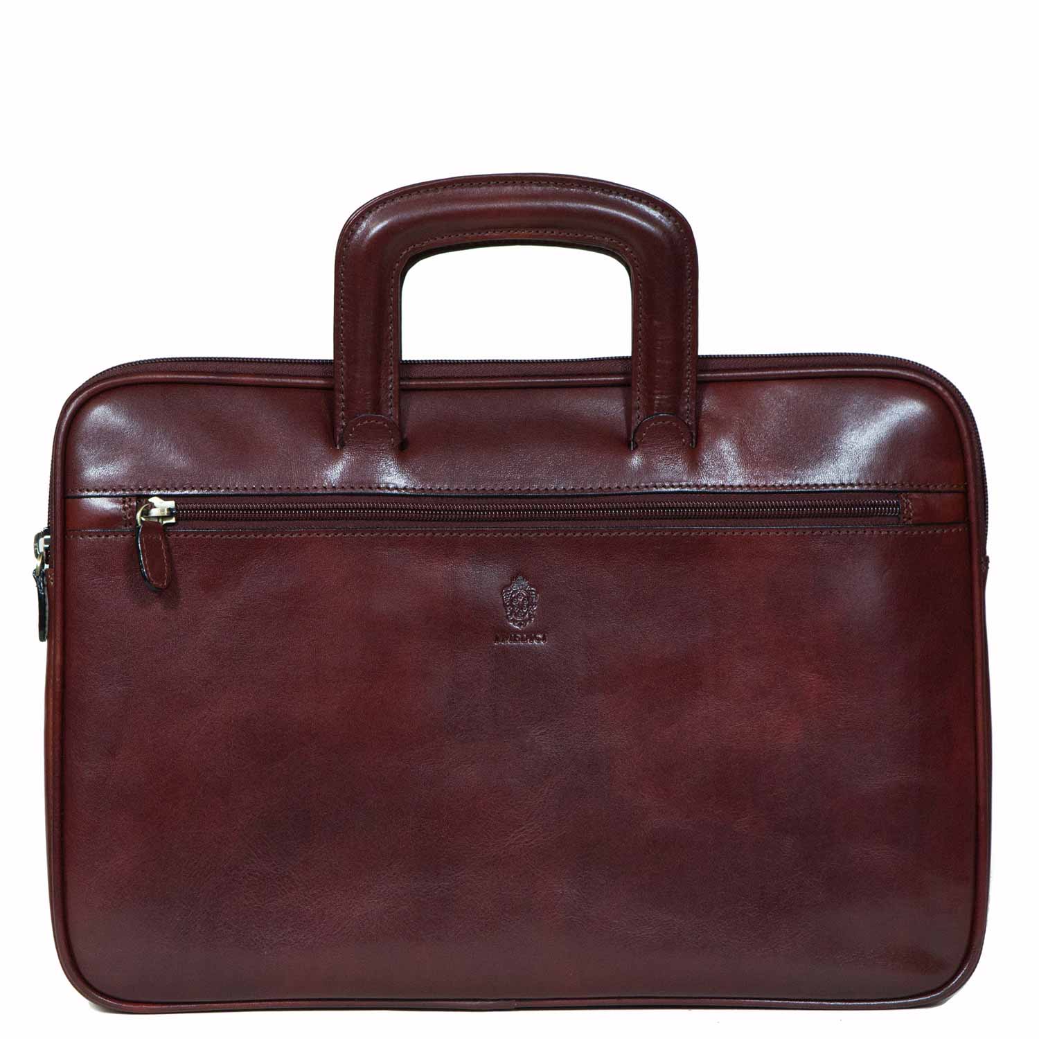De Martino classic 1 compartment buffalo leather briefcase