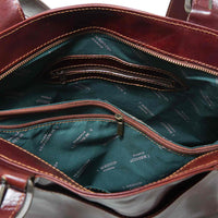 Inside of I Medici Borsa Shopping Leather Tote Bag