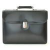 Pratesi Radica Range Verrocchio Triple Compartment Leather Laptop Briefcase in Black