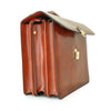 Side of Pratesi Radica Range Verrocchio Triple Compartment Leather Laptop Briefcase, Opened