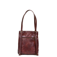 Rear of I Medici CARINO Leather Tote Bag, Italian Womens Backpack, Handbag