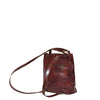 Strap of I Medici CARINO Leather Tote Bag, Italian Womens Backpack, Handbag