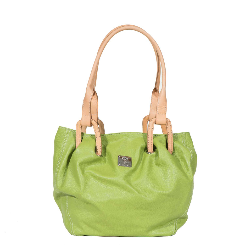I Medici Abri Italian Tote Bag, Leather Handbag in Green