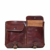 Front of I Medici Perfect Ordine Italian Leather Briefcase, Opened