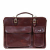 I Medici Florentine Italian Leather Briefcase, Business Bag in Brown