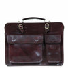 I Medici Florentine Italian Leather Briefcase, Business Bag in Chocolate