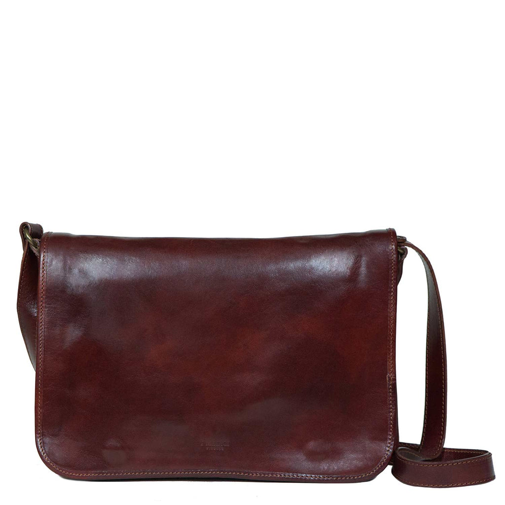 I Medici Postina Leather Messenger Bag in Brown