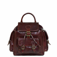 I Medici Rugged Elegance Italian Leather Backpack in Brown