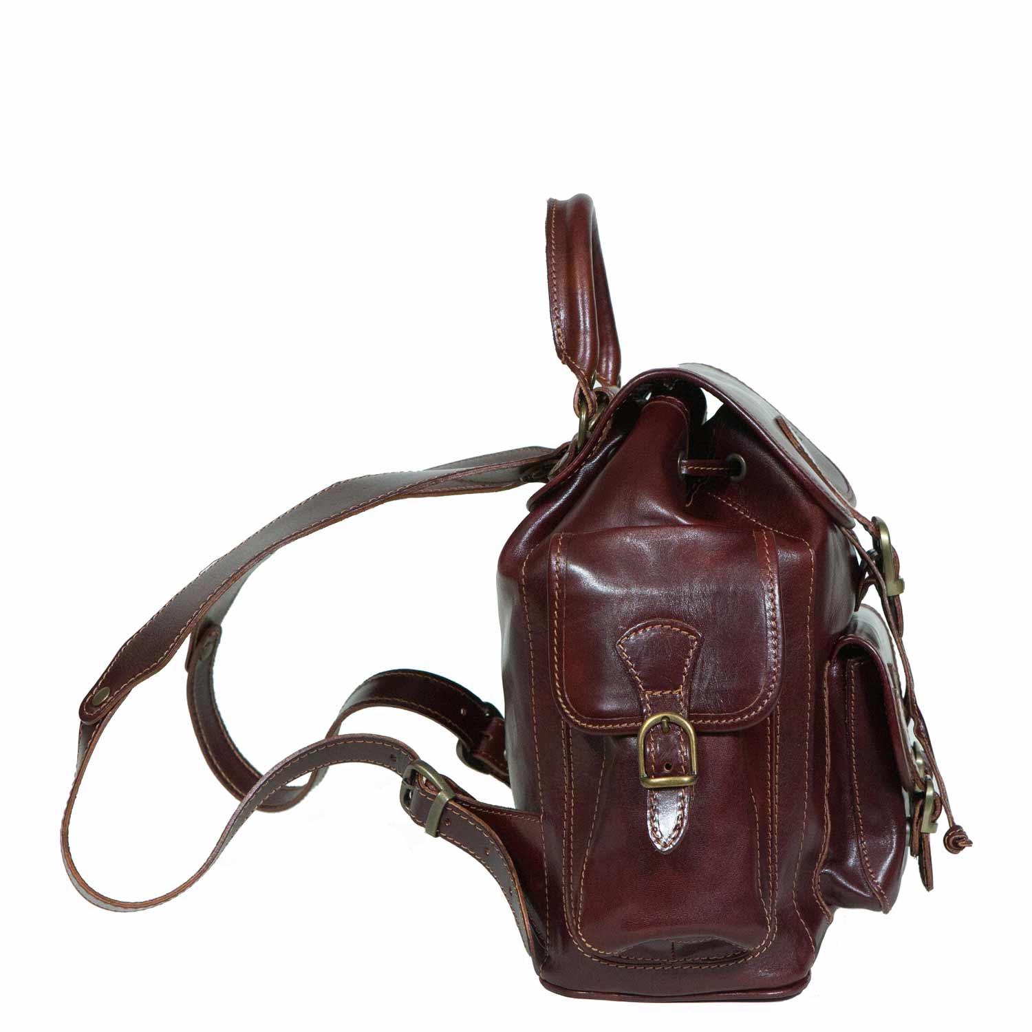 backpack messenger bag hybrid leather i medici Rugged Elegance Italian Leather Backpack | IM6830