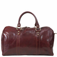 I Medici Borsone Ovale Uno Leather Carry on Duffel Bag, 20" Luggage in Brown
