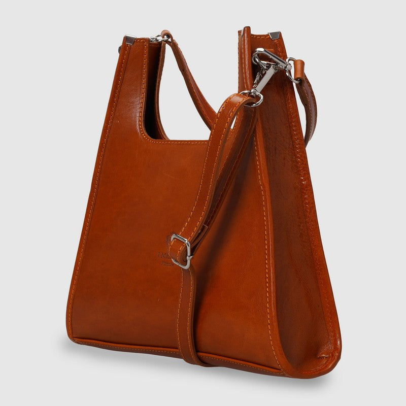 Giulia Maresca Chiara Top Handle Leather Handbag - Brown