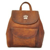 Pratesi Bruce Range Gaville Leather Backpack, Flap Over Pocket in Brown
