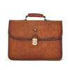 Pratesi Bruce Range Cerreto Guidi Men's Flap Over Leather Briefcase for Men in Brown