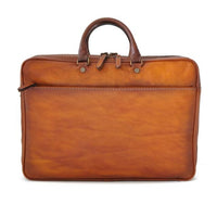Rear of Pratesi Bruce Range Cortona Double Compartment Leather Briefcase