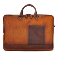 Pratesi Bruce Range Cortona Double Compartment Leather Briefcase in Cognac