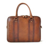 Rear of Pratesi Bruce Range Magliano U-Zip Leather Briefcase, Top Handle Work Bag