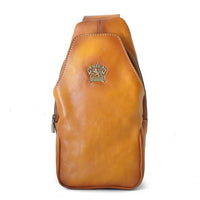 Pratesi Bruce Range San Quirico d'Orcia Sling Leather Backpack in Cognac
