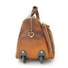 Side of Pratesi Bruce Range Transiberiana Rolling Duffle Bag 20" Leather Carry on