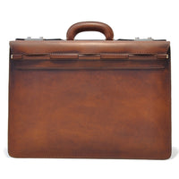Front of Pratesi Bruce Range Lorenzo Il Magnifico Lawyers Briefcase, Leather Attorney Case