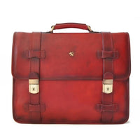 Pratesi Bruce Range Vallombrosa Double compartment Leather Briefcase in Cherry