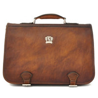 Pratesi Bruce Range Secchieta Briefcase, Leather Messenger Bag in Brown
